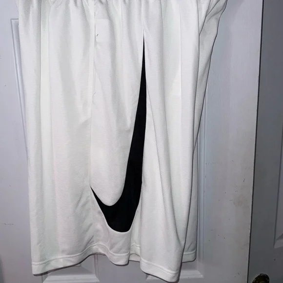 Nike White Shorts with Black Logo - Picture 2 of 5